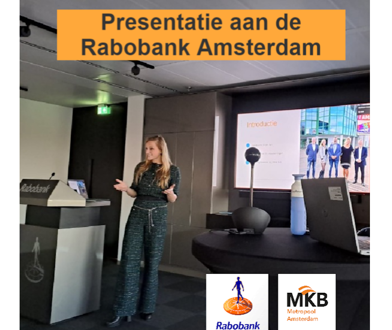 Onze penningmeester Linde Olde Hampsink praat namens MKB-Metropool Amsterdam de Rabobank Amsterdam bij over de dynamiek en uitdagingen van het MKB in onze prachtige stad.